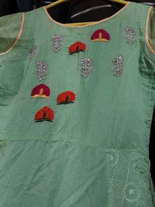 Mint Green Embroidered Anarkali Dress