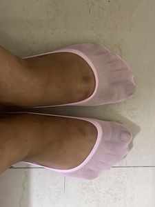 Sheer Nylon No-Show Loafer Socks- Pink