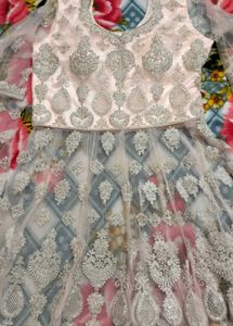 Peach Peplum Lehenga