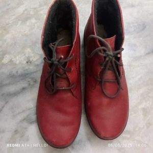 Josef Seibel Red Leather Ankle Boots