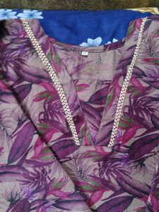 Purple Floral Print Kurta