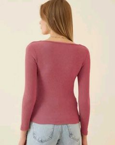 Pink Square Neck top