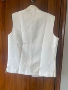Elegant Off-White Linen Vest