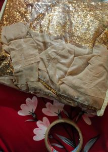 Golden Sequin Saree