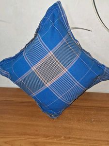 Blue Plaid Throw Pillow