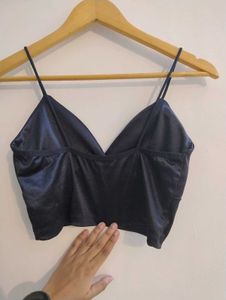 SHEEN black Crop Top