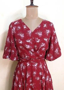 Rust Red Flare Dress