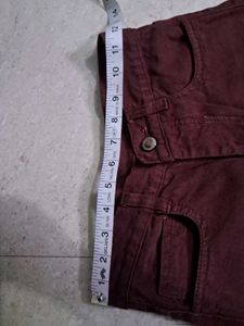 Burgundy Straight Jeans
