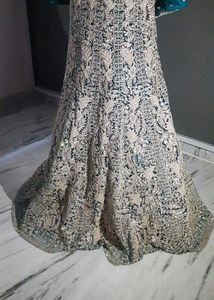 Velvet Zardosi Work Bridal Lehenga Woth Heavy Koti