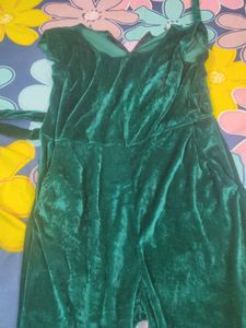 Green Velvet Jumpsuit
