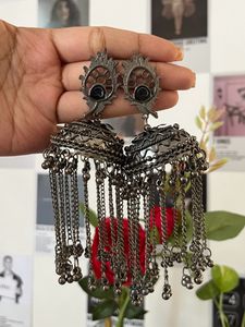 Big Blackish Oxidised Jhumka