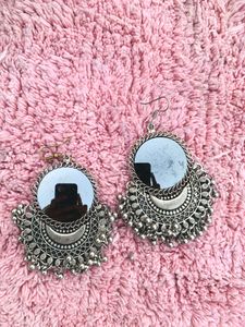 Silver Oxidised Earrings And Rings