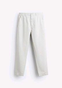 Cream-Colored Straight Leg Jeans