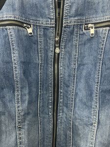 Denim Jacket with Black Sleeves