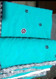 Elegant Blue Embellished Saree