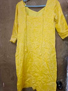 Yellow Floral Print Kurti