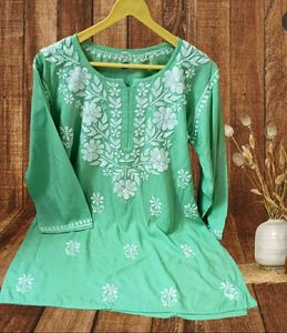 Red Floral Embroidered Kurti