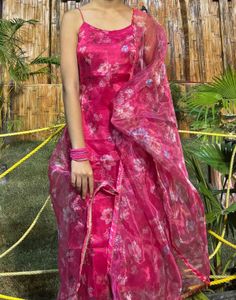 Pink Kurti Set With dupatta