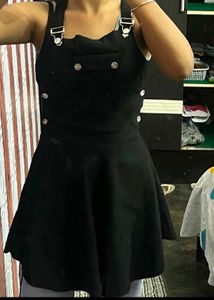 Black Buttoned Jumper Dress
