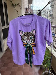 Cute Cat Graphic Cord Set For Women/children