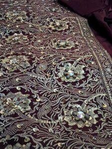 Green  Banaras Embroidered Fabric Heavy Work Saree