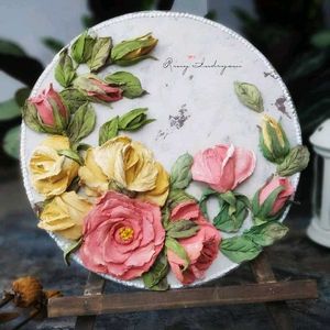 Rose Embossed Decorative Plate