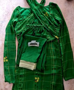 Slylish Green Checkered Kurta Set💚💚💚