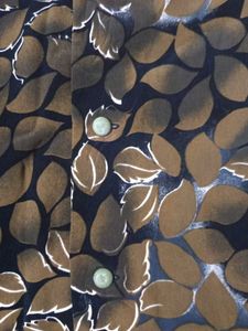 Vintage Botanical Leaf Print Button-Up
