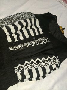 Patterned Black Dress