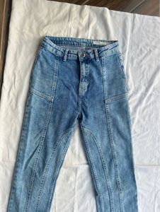 High Waist Straight Fit Denim Jeans