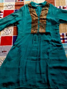 Teal Embellished Top