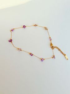 Purple Stone Beaded Anklet