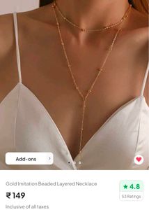 Gold Layered Beaded Necklace