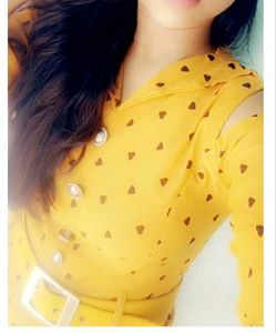 Mustard Yellow Heart Print Dress