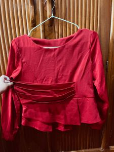Red Peplum Blouse