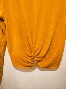 Mustard Mock Neck Long Sleeve Top