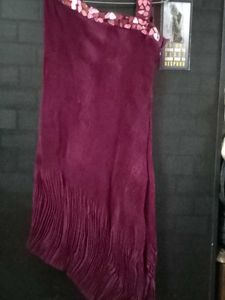 Burgundy One-Shoulder Dress