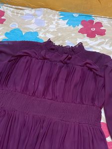 Combo Midi Length Frock With Belt