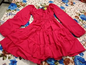 Pink Tiered Mini Dress