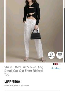 Shein Cut-Out Ribbed Top New
