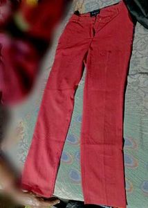 Red Straight Leg Pants