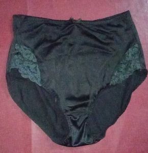 Black Satin High Waist Panties