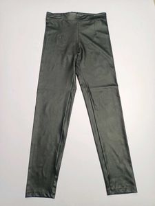 Sleek Black Leather Leggings Free Sz 30-32-34