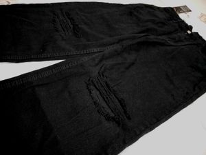 Black Rugged Cargo Jeans