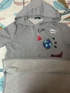Grey Patchwork Hoodie