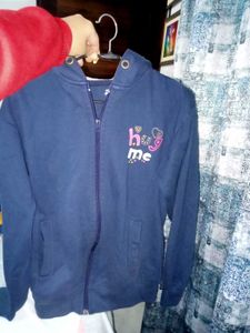 Blue 'Hug Me' Zip-Up Hoodie