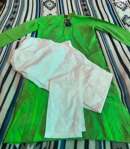 Green Cotton Kurta