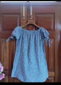 Blue Off-Shoulder Top