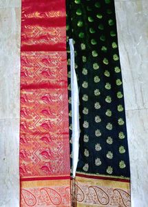 Elegant Green &amp; Gold Saree