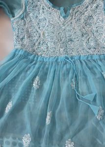 Blue Embroidered Tunic top kurti